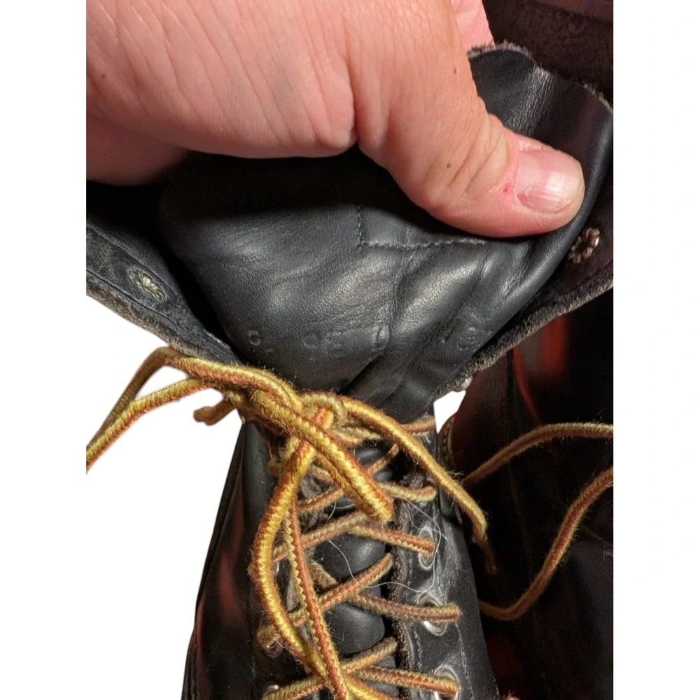 Red Wing Boots Mens 9.5 D Black Leather Loggermax Work Boots Lug Sole Heritage